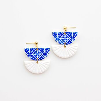 Handmade Painted Greek Summer Clay Earrings, "SERIFOS" 1