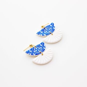 Handmade Painted Greek Summer Clay Earrings, "SERIFOS" 4