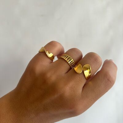Gold Stacking Rings, Adjustable Rings, Gold Rings, Women Rings, Gift for Her, Made from Gold Plated Sterling Silver 925.
