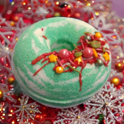 Weihnachten Yuletide Festliche Feiertags-Donut-Badebombe VEGAN