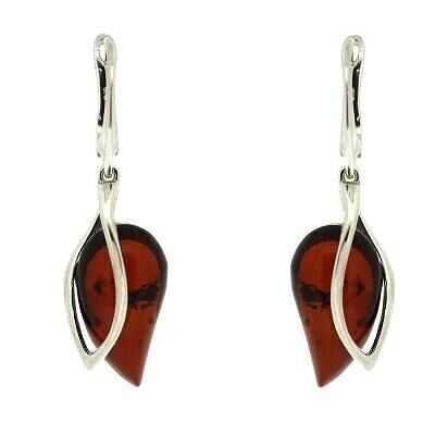 Boucles d'oreilles Cherry Amber Elm avec boîte de présentation