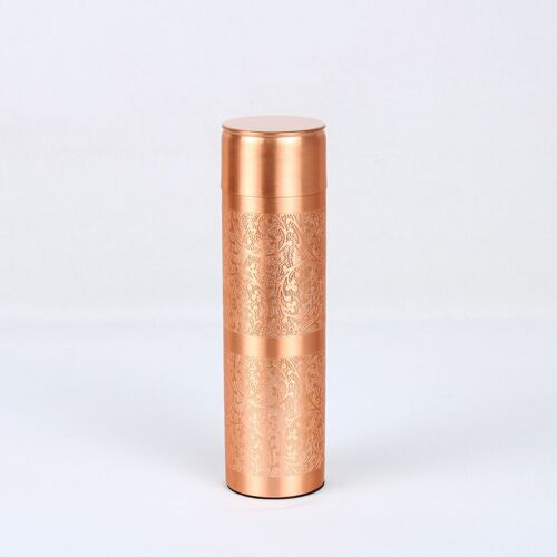 Flower Etching Slim Copper Bottle – 500ML