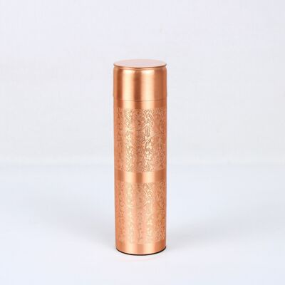 Flower Etching Slim Copper Bottle – 500ML