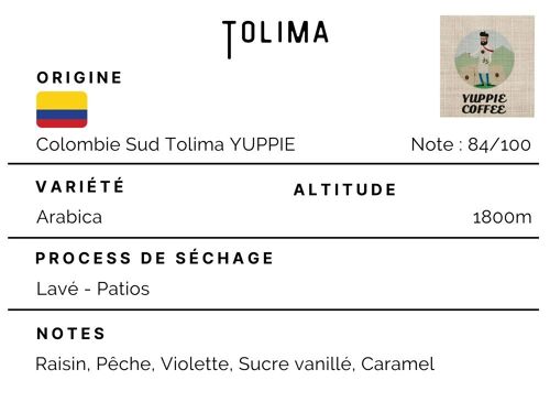 Café Colombie Tolima 100% Arabica
