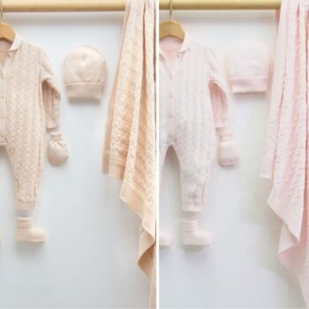 Ensemble de tricot en coton pour bébé, modèle de chaîne pour nouveau-né de 0 à 3 mois 1