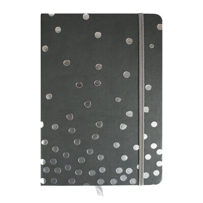 A5 Grey Silver Polka Dot Notebook