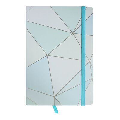 A5 Geometric Marble Notebook - Light Blue