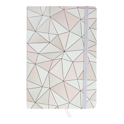 A5 Geometric Marble Notebook - Pink / White