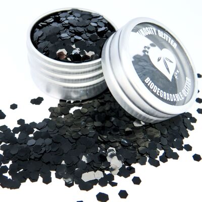 Obsidian Black Ultra Chunky Eco Glitter - Paillettes biodégradables