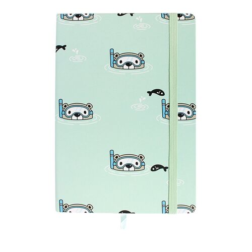 A5 Polar Bear Notebook - Sea Green