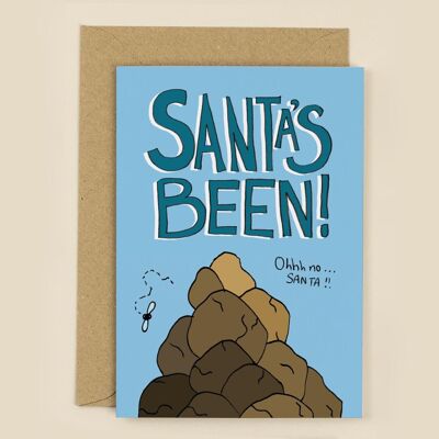 Santa's Been Weihnachtskarte