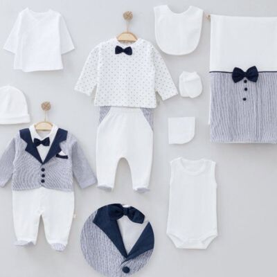 Maßgeschneidertes Set für Neugeborene, Jungen, 0–3 Monate, spezielles Design, Marineblau