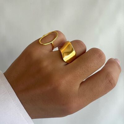 Handmade Sterling SIlver Rings, Gold RIngs, Stackable Rings, Adjustable Rings, Gift for Her, Made from Gold Plated Sterling Silver 925.