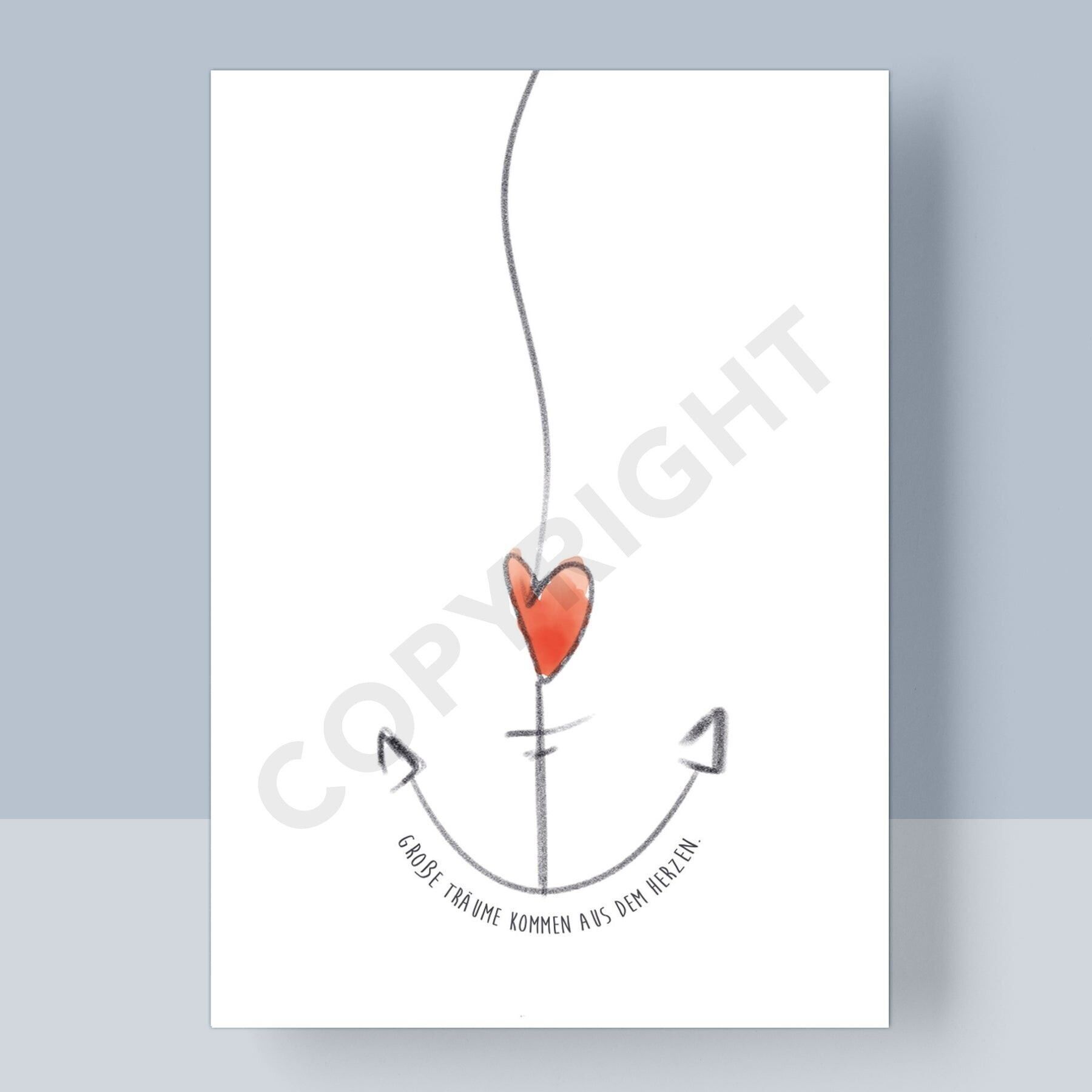 CARTOLINA - I GRANDI SOGNI NASCONO DAL CUORE