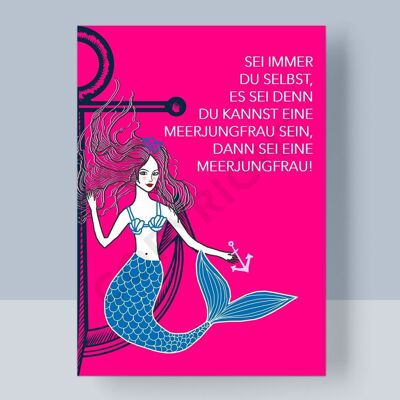 POSTCARD - ALWAYS BE YOURSELF - BE A MERMAID
