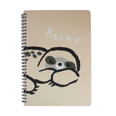 B5 Cartoon Animal Notebook - Cream Sloth