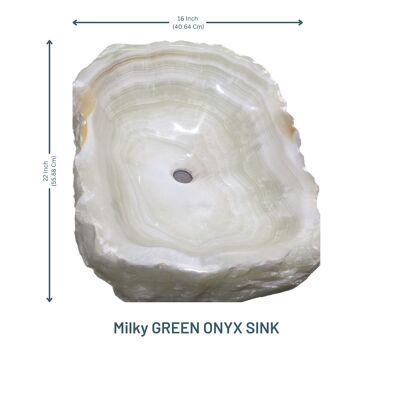 Évier en onyx vert | Évier en marbre | Bassin à comptoir en pierre