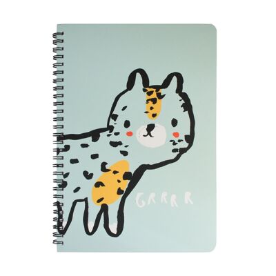 B5 Cartoon Animal Notebook - Sea Green Tiger