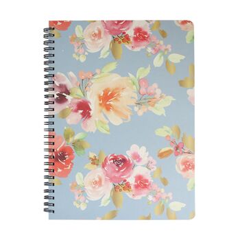 Carnet Floral B5 - Bleu 4