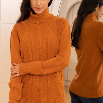 knitted turtleneck sweater with long sleeves, regular fit