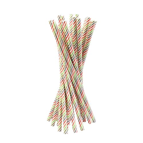 Multi Stripes Paper Straw - Pack of 200