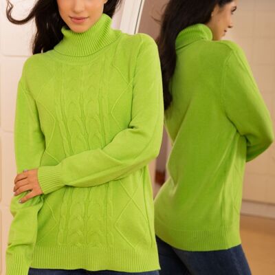 knitted turtleneck sweater with long sleeves, regular fit