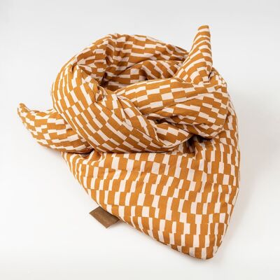 Foulard Duvet de Canard Marron et Blanc