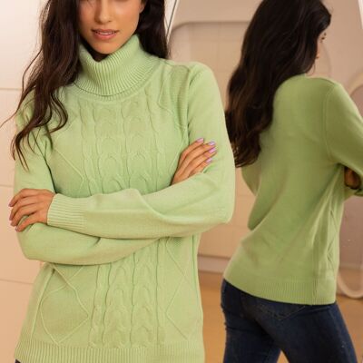 knitted turtleneck sweater with long sleeves, regular fit