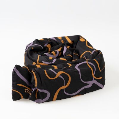 Black printed scarf