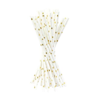 Gold Stars Paper Straw - Pack of 200