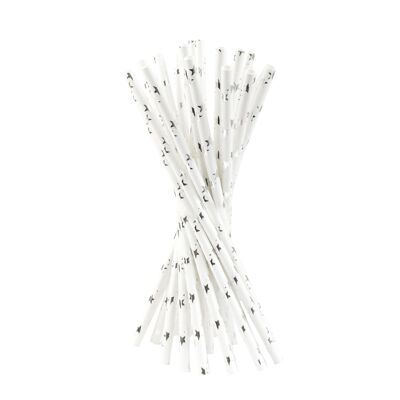 Silver Stars Paper Straw - Pack of 200