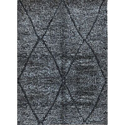 Auténtica alfombra bereber marroquí de lana gris Jemaa