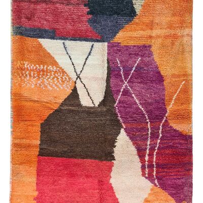Alfombra bereber Boujaad de pura lana de colores 170 x 263 cm