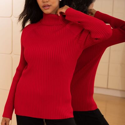 knitted turtleneck sweater with long sleeves, regular fit