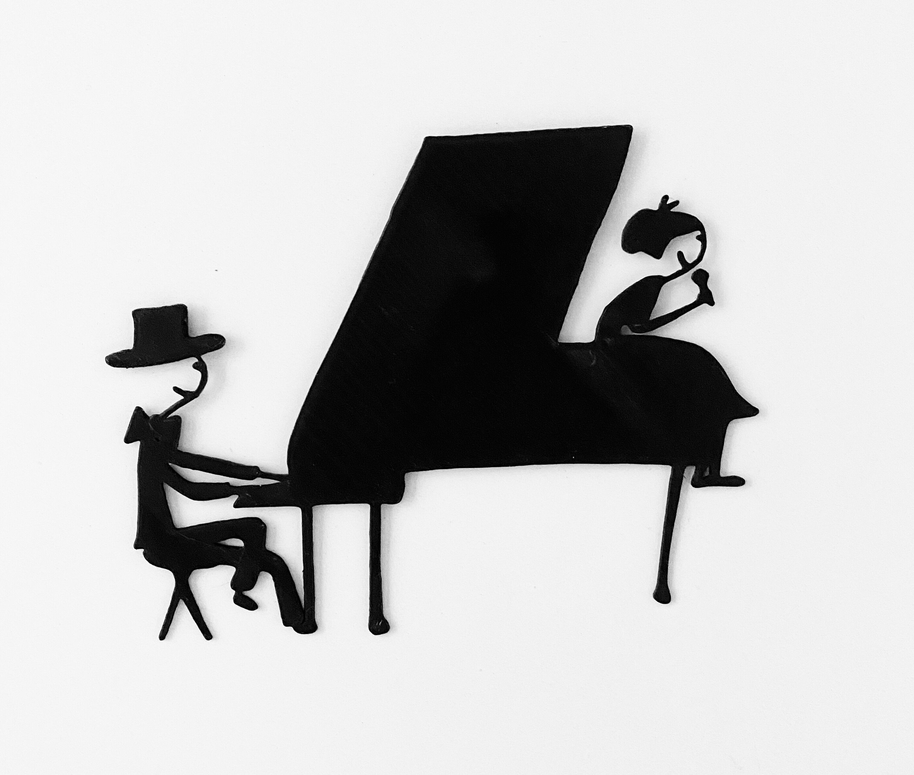 Piano bar, decoración de pared, PLA negro