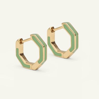 Mini Isoa hoop earrings - Green