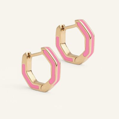 Mini Isoa hoop earrings - Pink