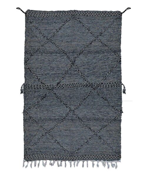 Tapis berbere authentique marocain laine gris Souk