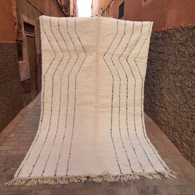 Alfombra bereber Beni Ouarain de pura lana 195 x 306 cm