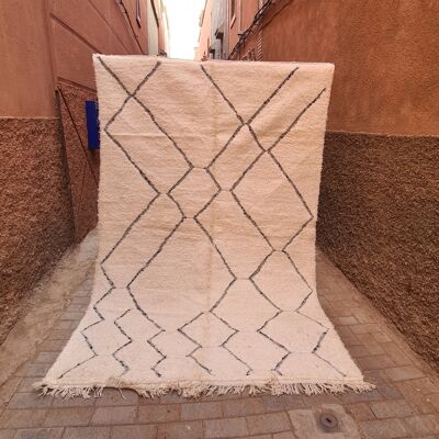 Alfombra bereber Beni Ouarain de pura lana 196 x 308 cm