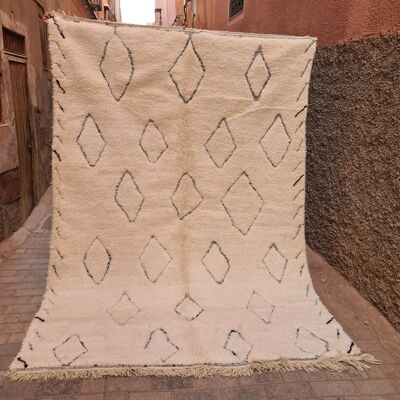Beni Ouarain Berberteppich aus reiner Wolle, 200 x 295 cm