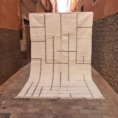 Alfombra bereber Beni Ouarain de pura lana 200 x 305 cm