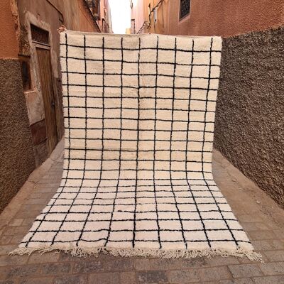 Tapis berbere Beni Ouarain pure laine 200 x 305 cm