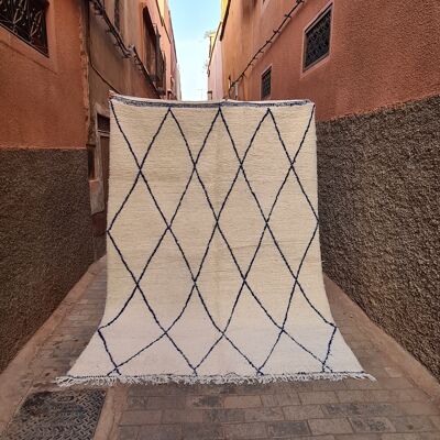 Tapis berbere Beni Ouarain pure laine 205 x 290 cm