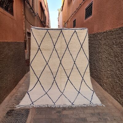Alfombra bereber Beni Ouarain de pura lana 205 x 290 cm