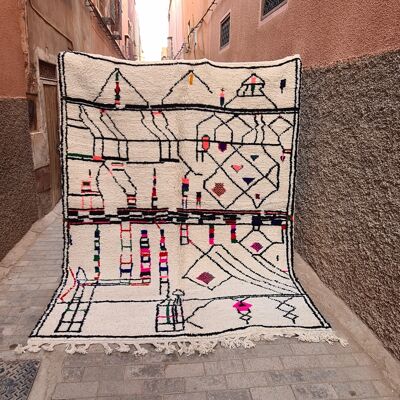 Beni Ouarain pure wool Berber rug 210 x 277 cm