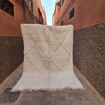 Alfombra bereber Beni Ouarain de pura lana 210 x 285 cm