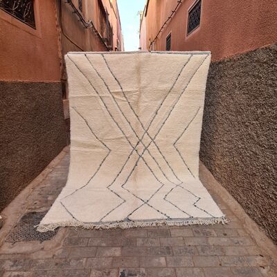 Tappeto berbero Beni Ouarain in pura lana 210 x 300 cm