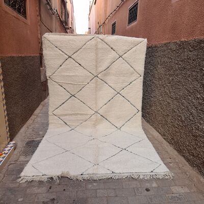 Beni Ouarain Berberteppich aus reiner Wolle, 210 x 350 cm