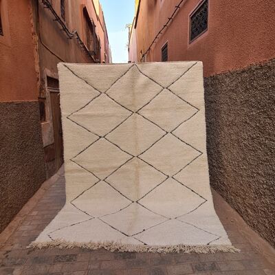 Tappeto berbero Beni Ouarain in pura lana 213 x 290 cm